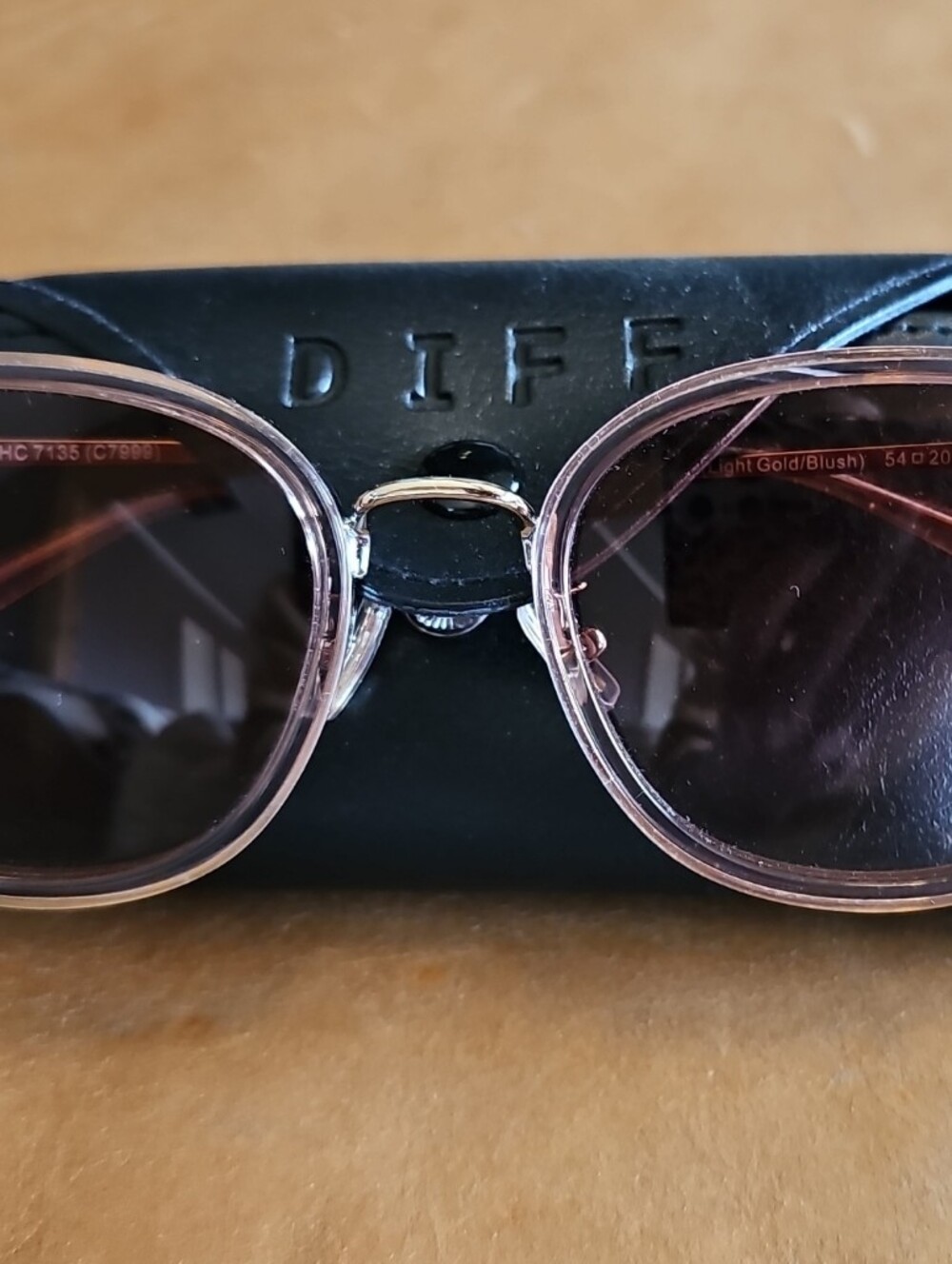 Coach Pink Frame Sunglasses with light Brown Lenses